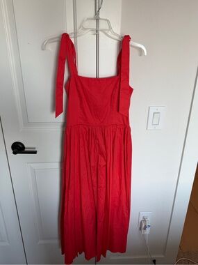 Hunter Bell Red Midi Tie-Shoulder Dress - Women